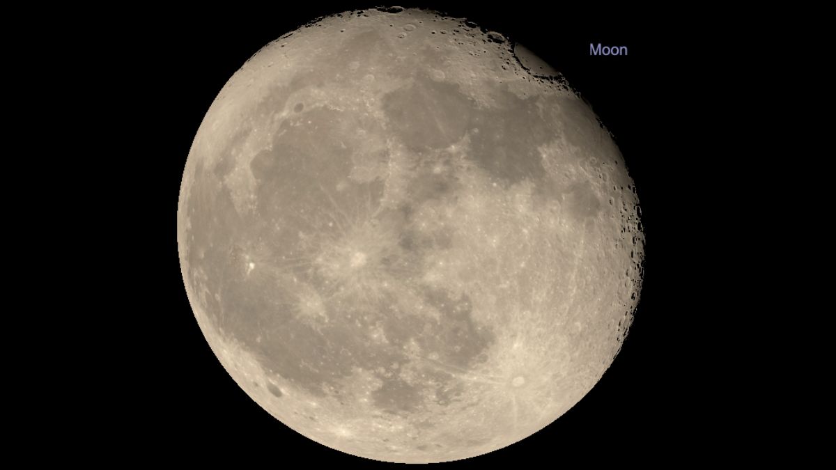 close up view of the moon with the craters along the terminator visible.