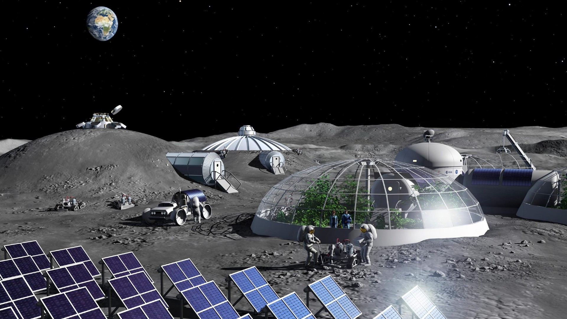 Artist's impression of a moon base.